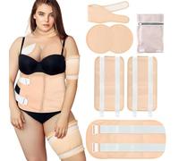 7 Pieces Plus Size Castor Oil Pack Reusable Castor Oil Pack Organic Flannel Cotton with Adjustable Velcro Closure and Waist Belt for Neck Belly Knee Chest for Body Parts Detoxification