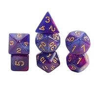 7 Pieces Polyhedral Dice Party Game Dice Game for DND Table Game Star Purple