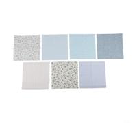 7 Pieces Pre-Cut Cotton Fabric Bundle, 25x25cm Assorted for DIY Quilting Sewing Crafts, Soft Thick Tabby Cloth for Making Bags Handkerchiefs Home Decor Projects Brown Orange Blue Green Red(Light blue)