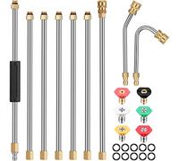 7 Pieces Pressure Washer Extension 10Ft Replacement, Curved Rod 30 or 120 Degree, 6 Pieces Nozzle Tips