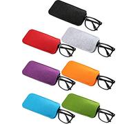 7 Pieces Soft Eyeglass Cases Soft Felt Sunglasses Cases Portable Travel Glasses Storage Pouch for Men Woman