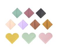 7 Pieces Square Book Page Clips and 3 Pieces Heart Shaped Book Page Clips, Pu Leather Bookmarks, Creative Bookmarks, Portable Bookmarks, Reading Accessories
