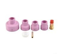 7 Pieces TIG Welding Torch Kit with Gas Lens and Ceramic Cups #12#14#16#24 Compatible with WP-17 WP-18 WP-26 Torches Includes Chuck Lens Gasket for Argon Weldin