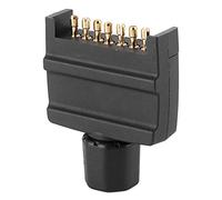 7 Pin Flat Male Plug Trailer Socket Connector Adaptor Black ABS Copper Compact Design 75X60x22mm for Commercial Vehicle Trailer RV Car Ship