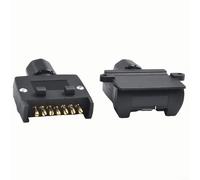 7 Pin Flat Trailer Male and Female Socket Set Adapter Connector Suitable for Various Trailer Connections Including Caravans, Boats, and RVs 12V DC