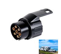 7 Pin to 13 Pin Towing Adapter, Trailer Plug Adapter for Caravan Motorhome, Electrical Socket Converter 7pin to 13pin for Vehicle Lighting and Power Connection, Waterproof, Easy Plug & Play Design
