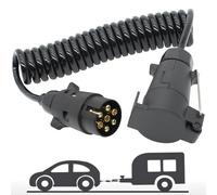 7 Pin Trailer Extension Coiled Cable 1.30m, Trailer Truck Light Board Extension Cable Lead Male To Female Wire Plug Socket Wire Part Couplings Circuit Plug Socket
