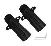 7 Pin Trailer Plug - 2 Pieces RV Lighting Wiring Harness Connector | Replacement Parts Adapter for Truck Boat Motorhome Towing and Travel