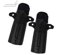 7 Pin Trailer Plug, 2 Pieces Wiring Harness Connector for RV Lighting - Replacement Parts Adapter for Truck, Boat, Motorhome, Towing and Travel