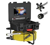7" Pipe Drain Inspection Camera,Pipeline Inspection Camera DVR, Borescope Endoscope W/12 Adjustable LEDs, For Sewer Line(20 M/65 FT)