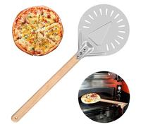 7" Pizza Turning Peel, Non-Stick Pizza Peel, Aluminum Pizza Paddle with Detachable Long Wooden Handle,Professional Pizza Shovel Spatula Pans Pizza Stone Oven Gril for Homemade Pizzas, Baking
