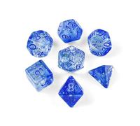 7 Polyhedral Dice Set, Polyhedral Glitter Dice Transparent Dice for Dungeons & Dragons RPG MTG DND Place Card Games Dice (Glitter Blue)