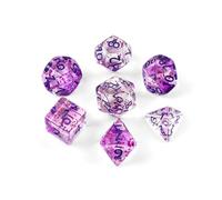 7 Polyhedral Dice Set, Polyhedral Glitter Dice Transparent Dice for Dungeons & Dragons RPG MTG DND Place Card Games Dice (Glitter Purple)