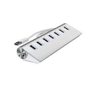 7 Port Data Hub USB 3.0 Portable Silver Aluminium Alloy