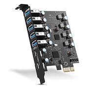 7-Port PCIe USB 3.0 Expansion Card (5x Type-A, 2x Type-C) Internal USB3 Hub Converter for Desktop PC Support Windows Mac OS