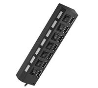 7 Port USB 2.0 Hub with Fast Transmission Plug & Play for Mouse/Printer/Scanner - Safe Sync Data for/Mac/Users