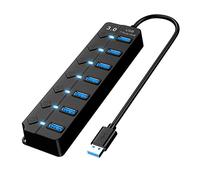 7-Port USB 3.0 Extension Hub for Laptop, Computer, PS5, MacBook, All USB Peripherals