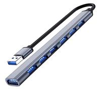 7 Port USB 3.0 Hub, Aluminium USB 3.0 Hub USB Splitter for Laptop, Xbox, Flash Drive, HDD, Console, Printer, Camera,Keyborad, Mouse