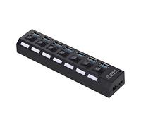 7-Port USB 3 0 HUB Splitter Expander with Switch High Speed 5Gbps Data Transfer for PC Windows XP Vista 7 MAC OS 9 1 or Higher
