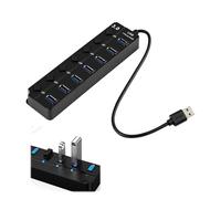7 Port USB 3.0 Hub With Cable, USB Hub 3.0 Multi USB Port Expansion for Laptop and Desktop, USB Multiport Adapter for USB Devices, Data Transfer Use