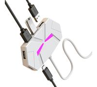 7 Port USB Adapter USB2.0 Extension Splitter for Laptop Connect Hard Drive Computer TypeC Stable Transfer Data USB Hub with LED Lighting