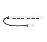 7 Port USB Hub, USB 3.0 and USB 2.0 Multiport Splitter, 5Gbps High - Speed Data Transfer, Aluminum Alloy Compact Design with 1 USB3.0 and 6 USB2.0 Ports for Laptop