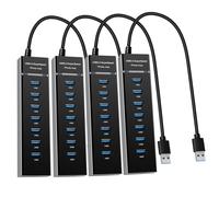 7-Port USB Hub, YaimhSound Multiple USB, 1 USB 3.0 + 6 USB 2.0 Hub for Laptop, PC, Keyboard, Mouse, SSD, Dell, HP, Lenovo, MacBook, Acer, Surface, 1ft Set of 4