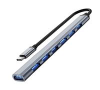 7 Ports Type-C HUB USB3.0 Expander Splitter Docking Station For Laptop PC Hard Drive Keyboard- High Speed Adapter