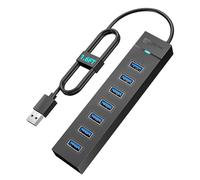 7 Ports USB Hub 3.0, SAN ZANG MASTER USB 3.0 Hub, 5Gbps HighSpeed Data USB Extender for Laptop, USB Flash Drive, Mobile HDD, Printer, Camera, Keyboard, Mouse, Windows/XPS (1.6FT)（50cm）