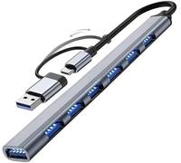 7 Ports USB Hub, USB A Port & USB C to USB Adapter Multiple USB Hub for PC, Mac,MacBook Pro, iMac & Desktop