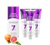 7-Pro Intensive Teeth Whitening Toothpaste, Contains Vitamin C, Intense Whitening Toothpaste, 6 Probiotics for Teeth Whitening, Fresh Breath, Healthy Gums, for Sensitive Teeth (*3)