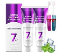 7-Pro Intensive Toothpaste,with 7 Probiotics,for Stain Removal,Enamel Repair & Fresh Breath,for Sensitive Teeth,Fluoride-Free,Fresh Mint. (size-2Pcs, Natural Peppermint-Q)