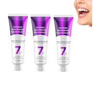 7-Pro Intensive Whitening Toothpaste, 7 Probiotics & Purple Gel Formula with Exploding Beads for Deep Whitening, Deep Cleaning Fresh Breath, Enamelled Protection & Stain Removal(3)