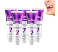 7-Pro Intensive Whitening Toothpaste, 7 Probiotics & Purple Gel Formula with Exploding Beads for Deep Whitening, Deep Cleaning Fresh Breath, Enamelled Protection & Stain Removal(5)