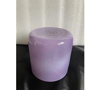 7" purple milky color straight wall/flat bottom crystal singing bowl for sound healing 432Hz.