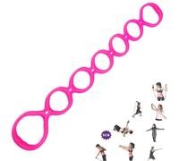7 Ring Stretch Resistance Exercise Band: Miracle Miles Band Yoga Stretching, Arm, Shoulders Foot, Leg Butt Fitness Home Gym Physical Therapy (Pink)