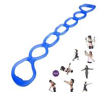 7 Ring Stretch Resistance Exercise Band - Miracle Miles Band, Yoga Stretching, Arm, Shoulders Foot, Leg Butt Fitness Home Gym Physical Therapy Band (Blue)