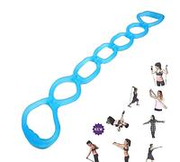 7 Ring Stretch Resistance Exercise Band - Miracle Miles Band, Yoga Stretching, Arm, Shoulders Foot, Leg Butt Fitness Home Gym Physical Therapy Band (Turquoise)