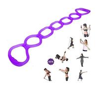 7 Ring Stretch Resistance Exercise Band - Miracle Miles Band, Yoga Stretching, Arm, Shoulders Foot, Leg Butt Fitness Home Gym Physical Therapy Band (Purple)