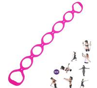 7 Ring Stretch Resistance Exercise Band: Miracle Miles Band Yoga Stretching, Arm, Shoulders Foot, Leg Butt Fitness Home Gym Physical Therapy (Pink)