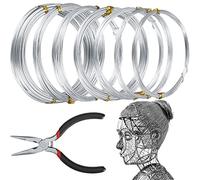 7 Rolls Silver Aluminum Craft Wires, Bendy Crafting Wire for Jewellry Making, DIY Sculptures, Embellishments, Modelling Making and Crafts Wires - 0.8mm 1.0mm 1.2mm 1.5mm 2.0mm 3.0mm 5m/Roll