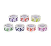 7 Rolls Sticker Labels Paper Colour Coded Food Box Rotation | Removable Adhesive Markers for Bakery Boxes, Refrigerator Storage, Meal Preparation, Catering Kitchens and Food Random Style