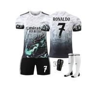 (#7 RONALDO, 28#) 24/25 Real Madrid Dragon Pattern Blue Dragon Football Jersey for Kids and Adults