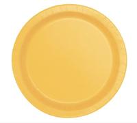 7" Round Dessert Plates | Sunflower Yellow Color Theme | 20ct