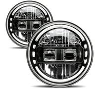 7" Round LED Headlight DOT Approved with Low Beam and High Beam Compatible with Jeep Wrangler JK JKU LJ CJ TJ 1997-2018 Headlights Exclusive Patent (Black)