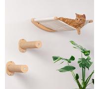 7 Ruby Road Cat Hammock Wall Mounted Shelf with Two Steps Set - Wall Shelves and Perches for Sleeping, Playing, Climbing and Lounging - Modern Cat Bed & Furniture for Indoor and Large Cats or Kitty