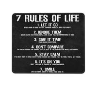 7 Rules of Life Quotes Mouse Pad Motivational Inspirational Quote Rustic Non-Slip Gaming Rubber Base Mousepad 10x12 Inch for Computer Laptop Home Desk Decor Therapy Office Psychology Therapist Gift