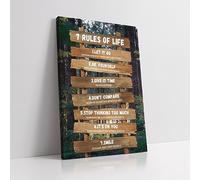 7 Rules Of Life Wall Art Motivational Quotes Wall Art Poster Print Decor for Office Bedroom Modern Artwork Framed and Ready to Hang