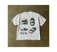 (7, S) Kawaii Oversized Summer Trend Funny T-shirts Printed Versatile Pair of Cotton Y2k Casual Loose Tops New Simple Retro T-shirt