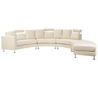 7 Seater Curved Fabric Modular Sofa Beige ROTUNDE